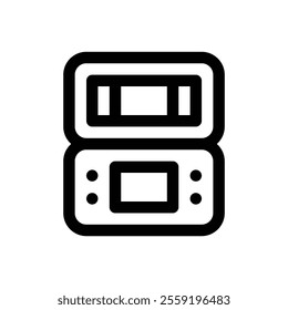 Video game console. Editable stroke vector icon.