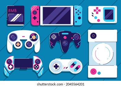 video game console and elements collection