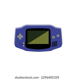 Video Game Console Gameboy flat vector illustration in purple with white design