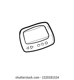 Video game console gamepad doodle icon vector hand drawing