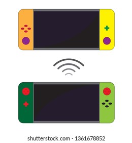 Video game console. gamepad vector illustration. cartoon hand console toy colored icon.