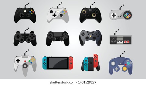 Video Game Console. Gamepad Vector Illustration.