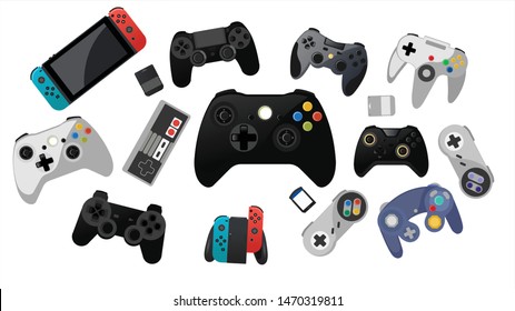 Video game console. gamepad vector illustration.