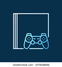 Video Game Console with gamepad vector concept colored outline icon on dark background