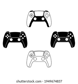 Consola de videojuegos. ilustración vectorial gamepad. Controles de juego para el futuro con un diseño minimalista, editable y reemplazable.