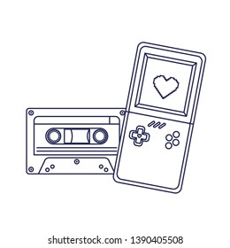 video game console handle and cassette ninetys