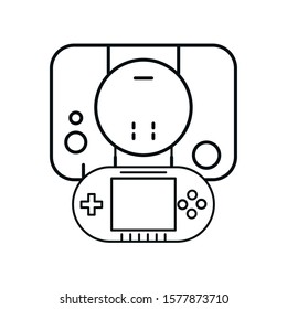 video game console with handle device vector illustration design
