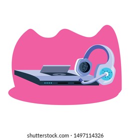video game console with headset