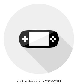 Video game console icon. Flat design style modern vector illustration. Isolated on stylish color background. Flat long shadow icon. Elements in flat design.