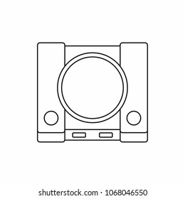 Video game console icon in outline style isolated on white background
