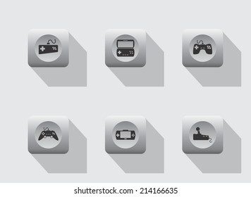 video game console icon theme set