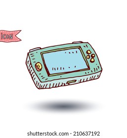 Video game console icon, vector illustration.