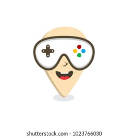 video game console joystick gps locator pin vector art