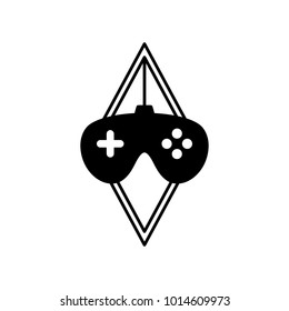 video game console joystick theme logo template vector