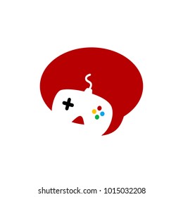 video game console joystick theme logo template vector