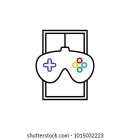 video game console joystick theme logo template vector