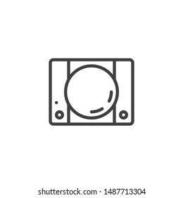 Video game console line icon. linear style sign for mobile concept and web design. Game console top view outline vector icon. Symbol, logo illustration. Vector graphics