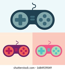 Video game console or game pad icon flat illustration design. Gaming controller vector art.