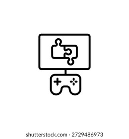 Video Game Console Puzzle Challenge Play Minimal Outline