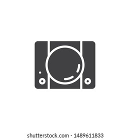 Video game console vector icon. filled flat sign for mobile concept and web design. Game console top view glyph icon. Symbol, logo illustration. Vector graphics