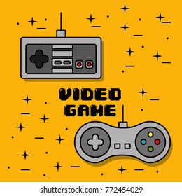 video game control different buttons yellow background