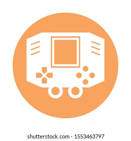 video game control with display handle icon vector illustration design