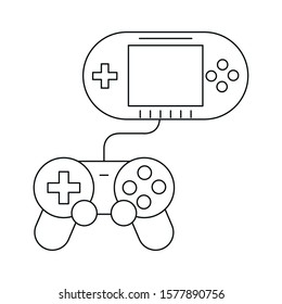 video game control with display handle icon vector illustration design