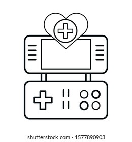 video game control with display handle icon vector illustration design