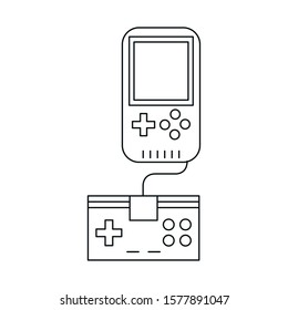 video game control with display handle icon vector illustration design