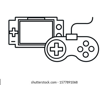 video game control with display handle icon vector illustration design