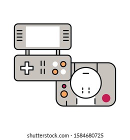 video game control with display handle icon vector illustration design