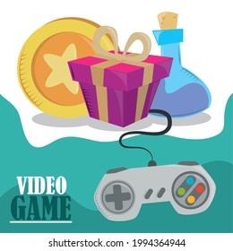 control de videojuegos regalo y póster de energía