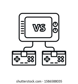 video game control handle with display tv vector illustration design