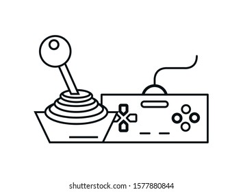 video game control handle with joystick vector illustration design