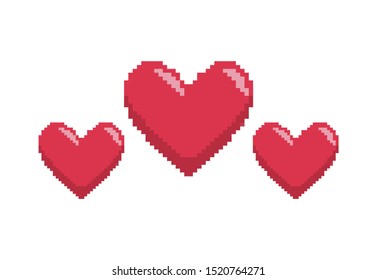 video game control with heart pixelate