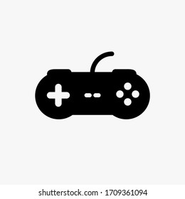 Video game control joystick flat icon. Videogame console controller game pad
