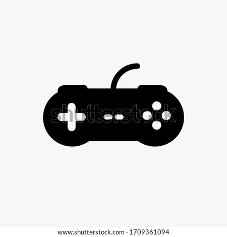 Video game control joystick flat icon. Videogame console controller game pad