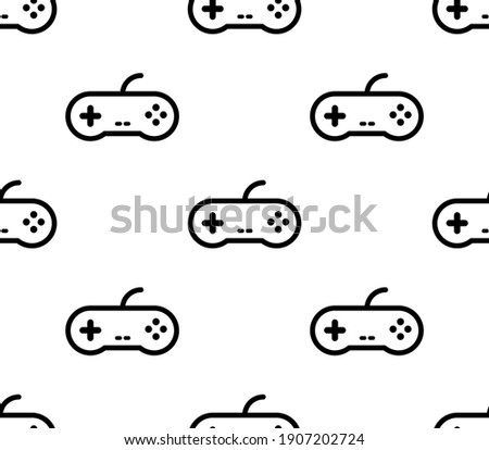 Video game control joystick flat seamless background. Videogame console controller game pad