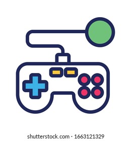 video game control line and fill style icon vector illustration design