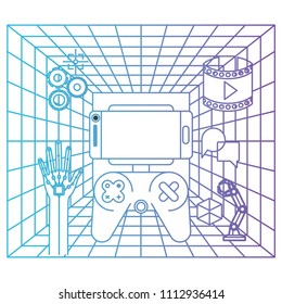 video game control with virtual reality icons