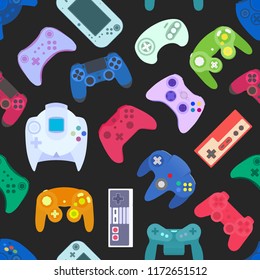 Video game controller background Gadgets and devices seamless pattern 