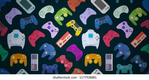 Video game controller background Gadgets and devices pattern 