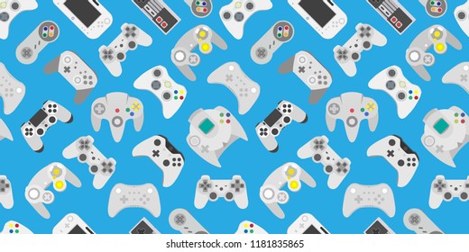 Video game controller background Gadgets and devices seamless pattern 