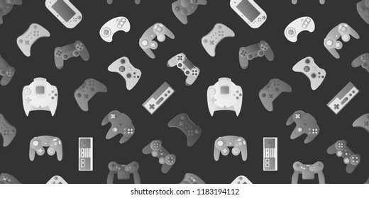 Video game controller background Gadgets and devices seamless pattern 
