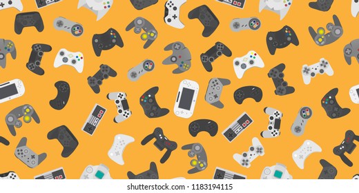 Video game controller background Gadgets and devices seamless pattern 