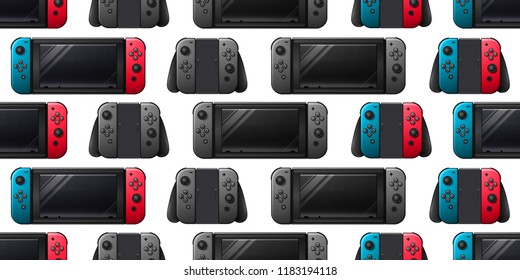 Video game controller background Gadgets and devices seamless pattern 
