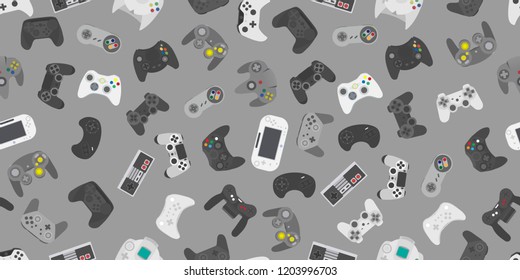 Video game controller background Gadgets seamless pattern