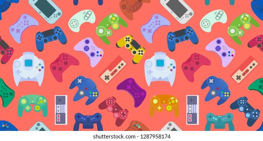 Video game controller background Gadgets seamless pattern