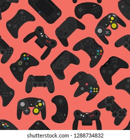 Video game controller background Gadgets seamless pattern