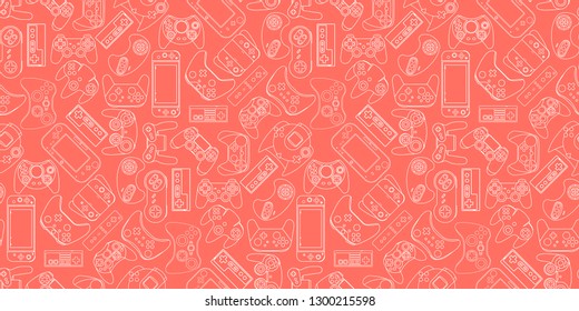 Video game controller background Gadgets seamless pattern